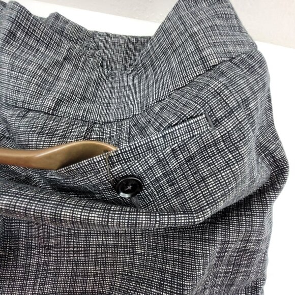 Express Design Studio Editor Capri sz 2 Cropped Pant Black Gray Patterned Cotton - Picture 7 of 13